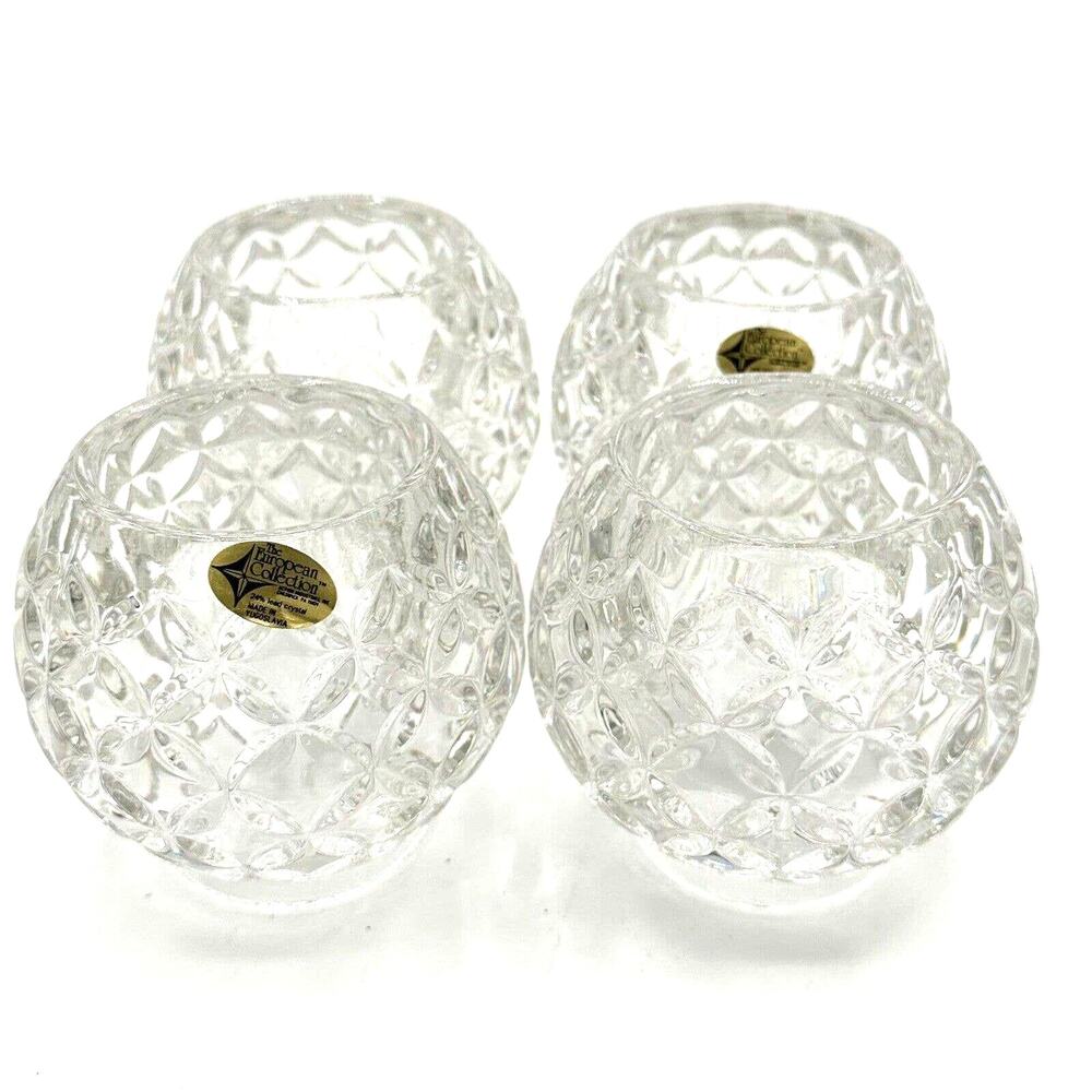 The European Collection Lead Crystal Candle holders Made in Yugoslavia Set Of 4